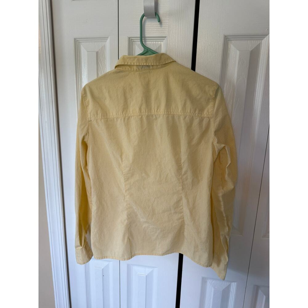 Gap Button Blouse Yellow Gingham Tailored Women's… - image 3